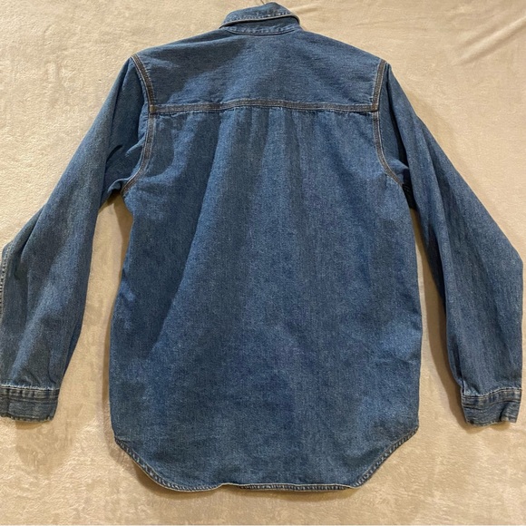 Harley Davidson Shirt Women’s Medium Blue Denim Jeans Medium Wash Biker Blues - Picture 2 of 7